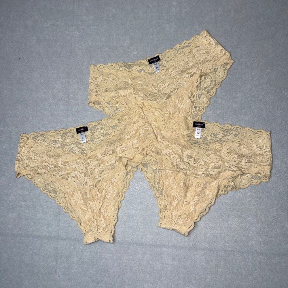 Cosabella Made In Italy Extended Hottie Lace Panty 3 Pack Blush Nude 3X